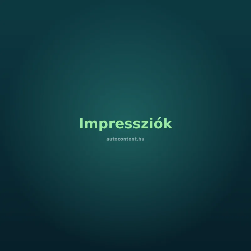 Impressziók alakulása