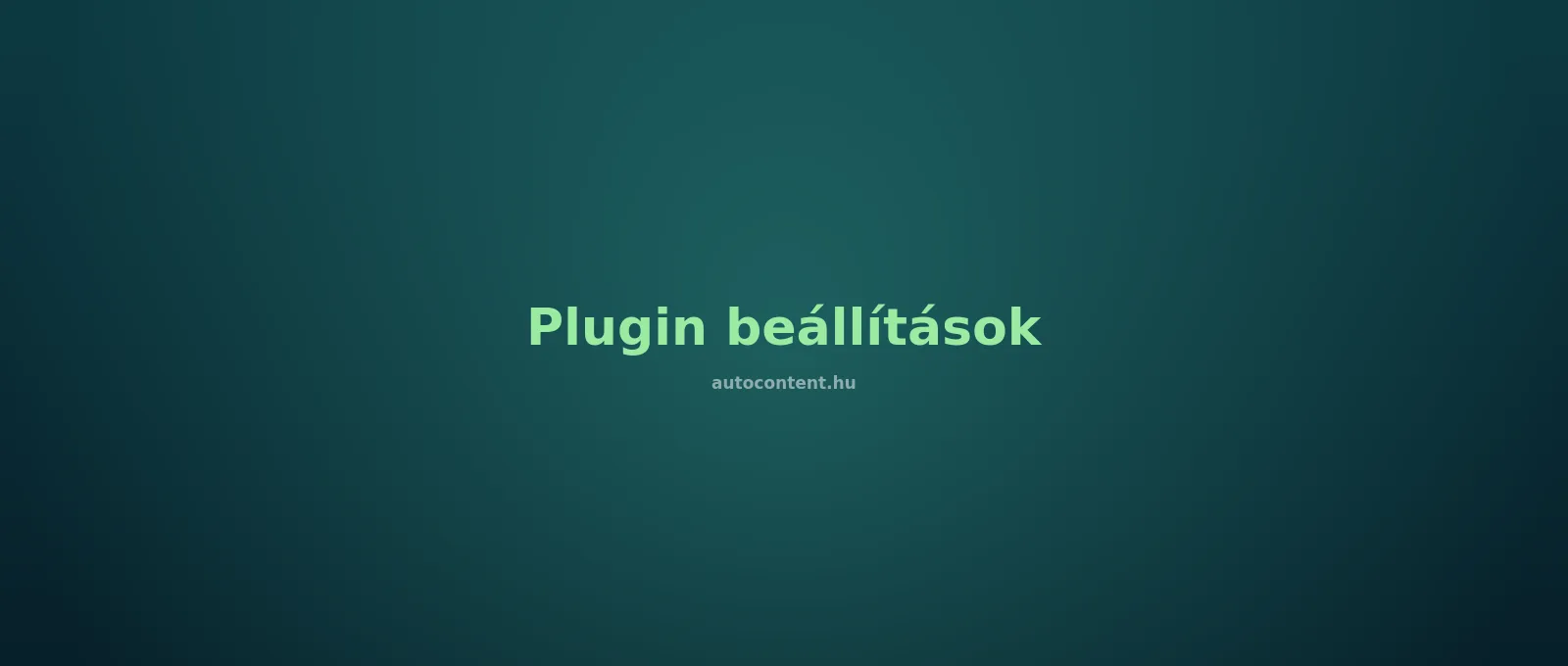 A plugin publikálási beállításai